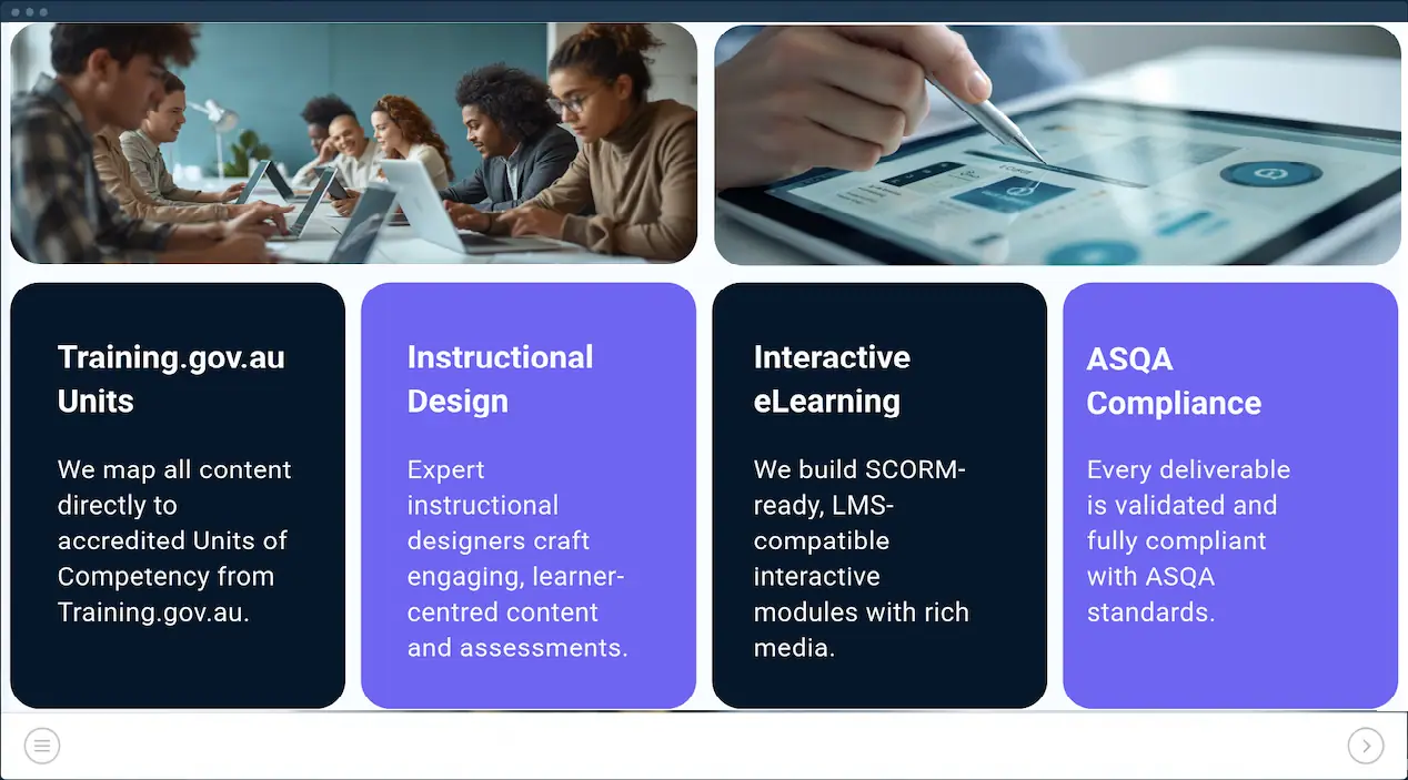 Specialist Training & Assessment Services — slide 1